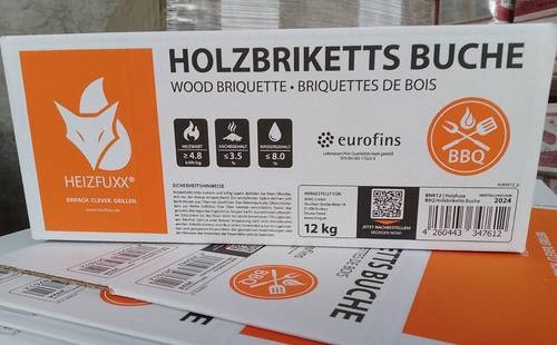 Tronchetti di legno HEIZFUXX® in faggio – Brikett 12 kg | Alto potere calorifico